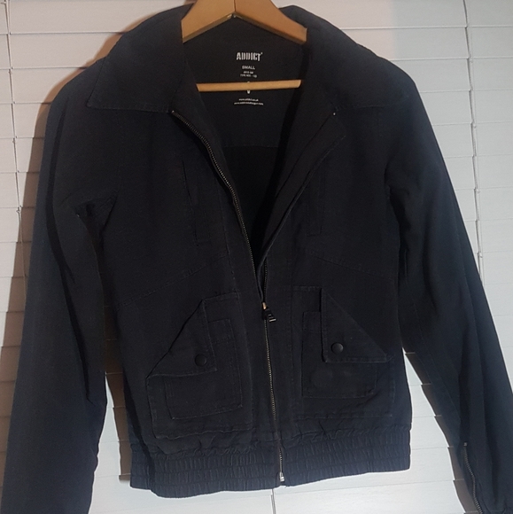 GUC small Addict Clothing black denim bomber - Picture 8 of 8